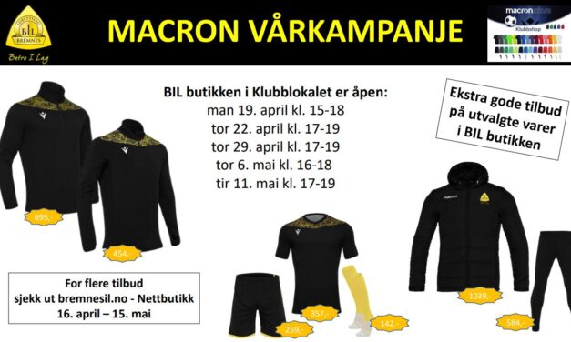 MACRON VÅRKAMPANJE 16. APRIL – 15. MAI